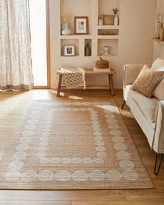 Tapis effet toile de jute à motif blanc : NAT8868BLA NATURE