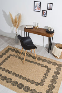 Tapis rectangle jute : NAT8868NOI NATURE