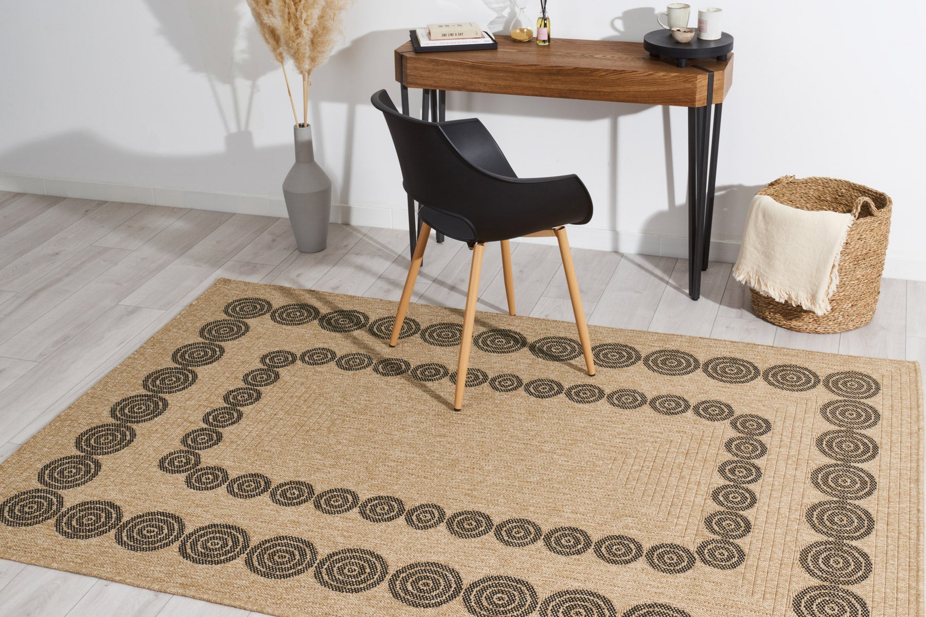 Tapis rectangle jute : NAT8868NOI NATURE