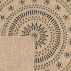 NATURE - Tapis effet jute naturel à motifs orientaux noirs - NAT8874NOI NATURE