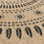 NATURE - Tapis effet jute naturel à motifs orientaux noirs - NAT8874NOI NATURE
