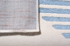 Tapis de salon à poils ras motif demi-cercle bleu : NEL790BLE NELY