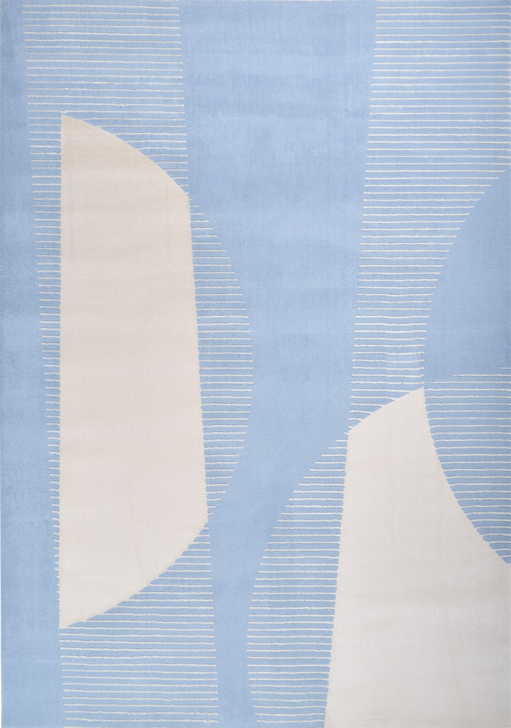 Tapis de salon à poils ras motif abstrait bleu : NEL791BLE NELY