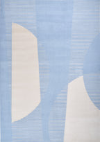 Tapis de salon à poils ras motif abstrait bleu : NEL791BLE NELY
