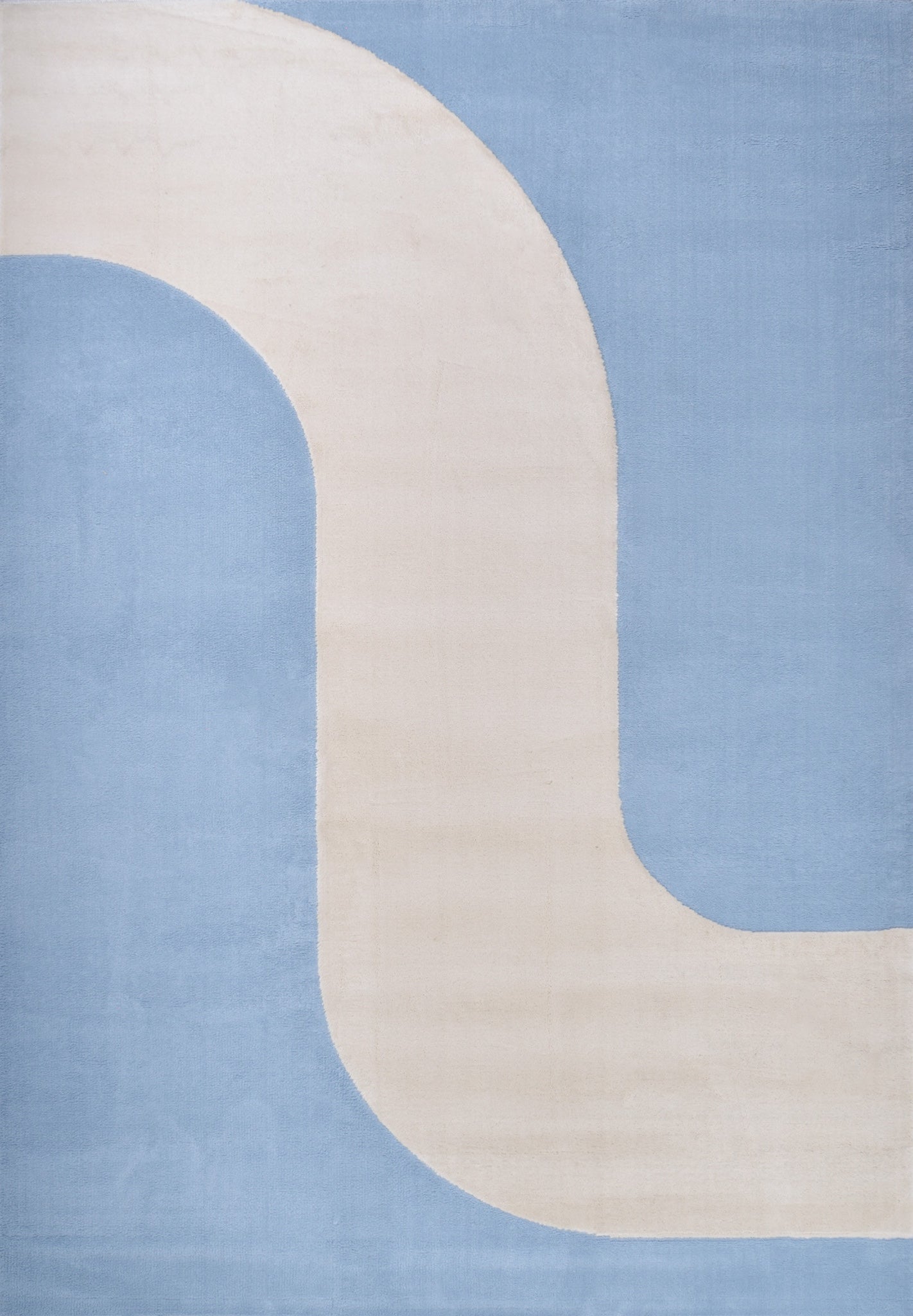 Tapis de salon à poils ras motif vague bleu : NEL794BLE NELY