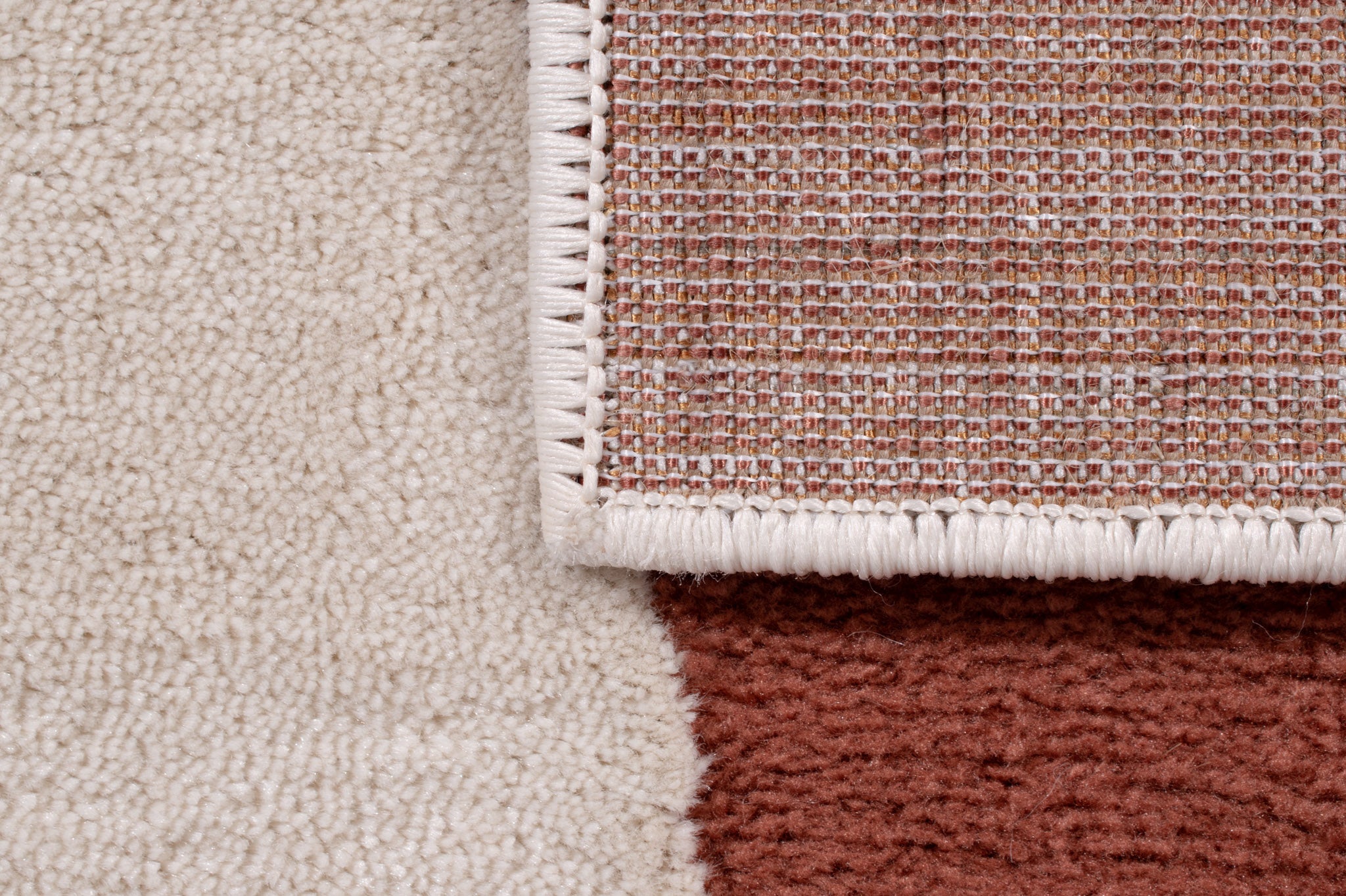 Tapis de salon à poils ras motif vague brun : NEL794BRU NELY