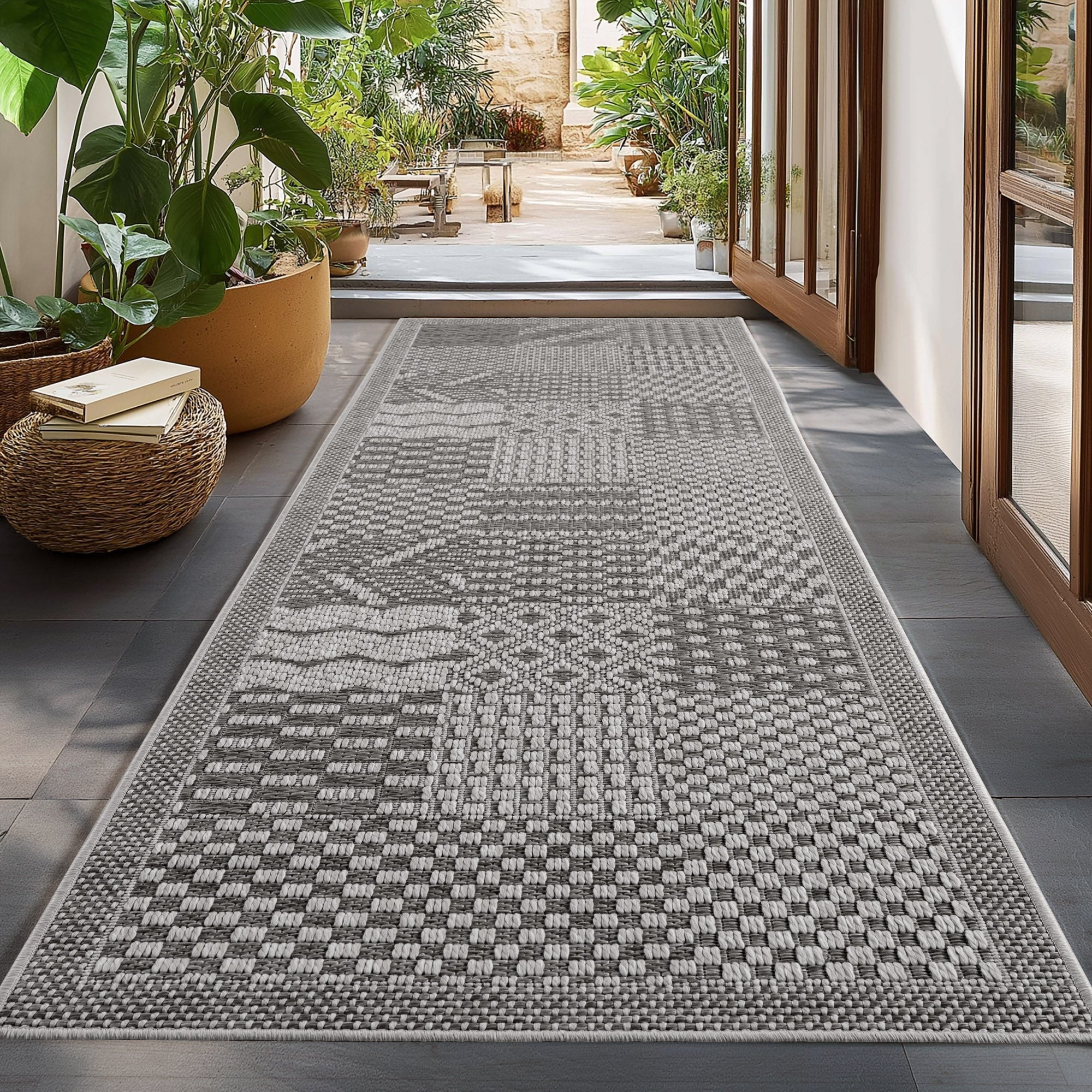 NEREA – Tapis Intérieur/Extérieur Gris au Design Damier - NER1902GRI NEREA