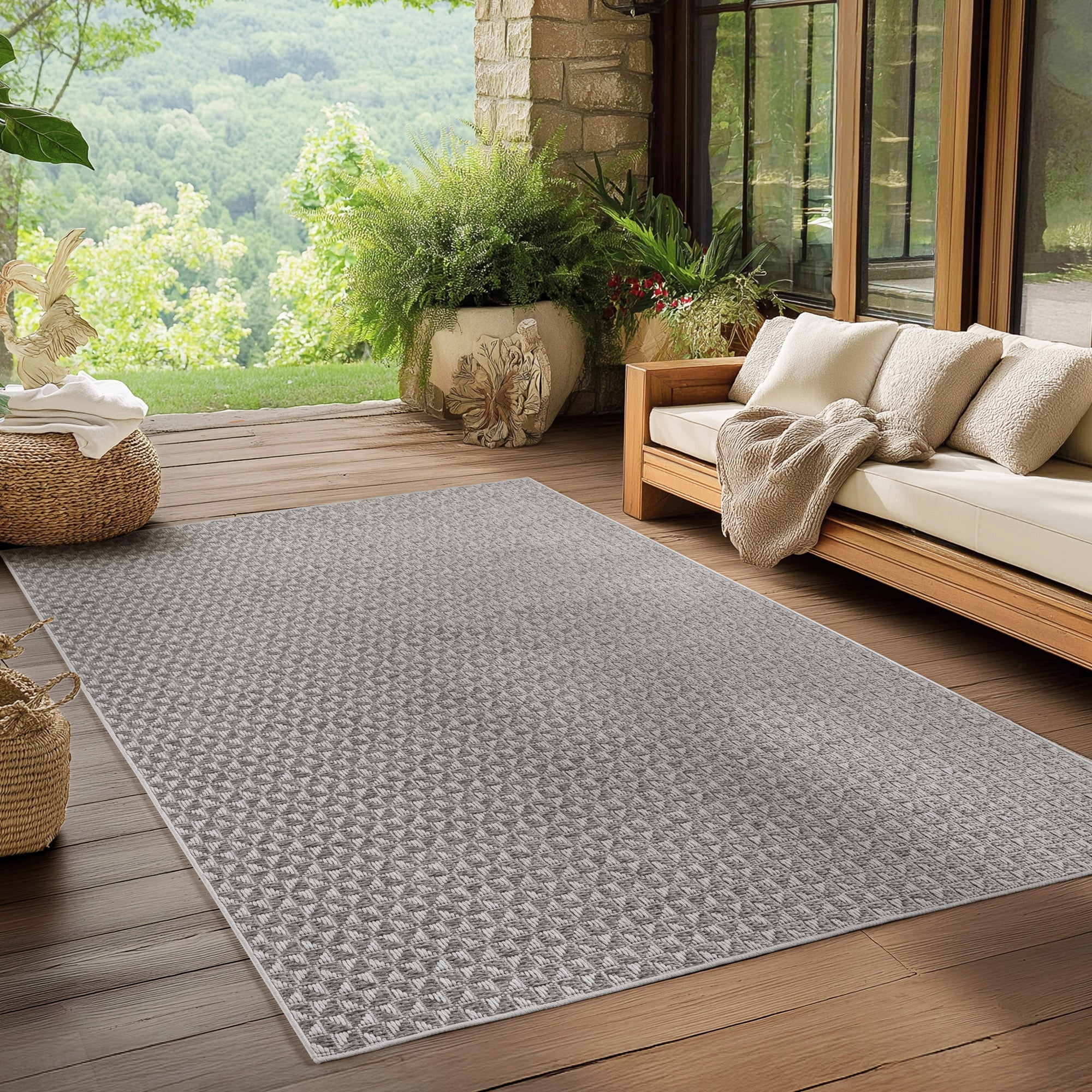 NEREA – Tapis Intérieur/Extérieur Gris au Design Contemporain - NER1903GRI NEREA