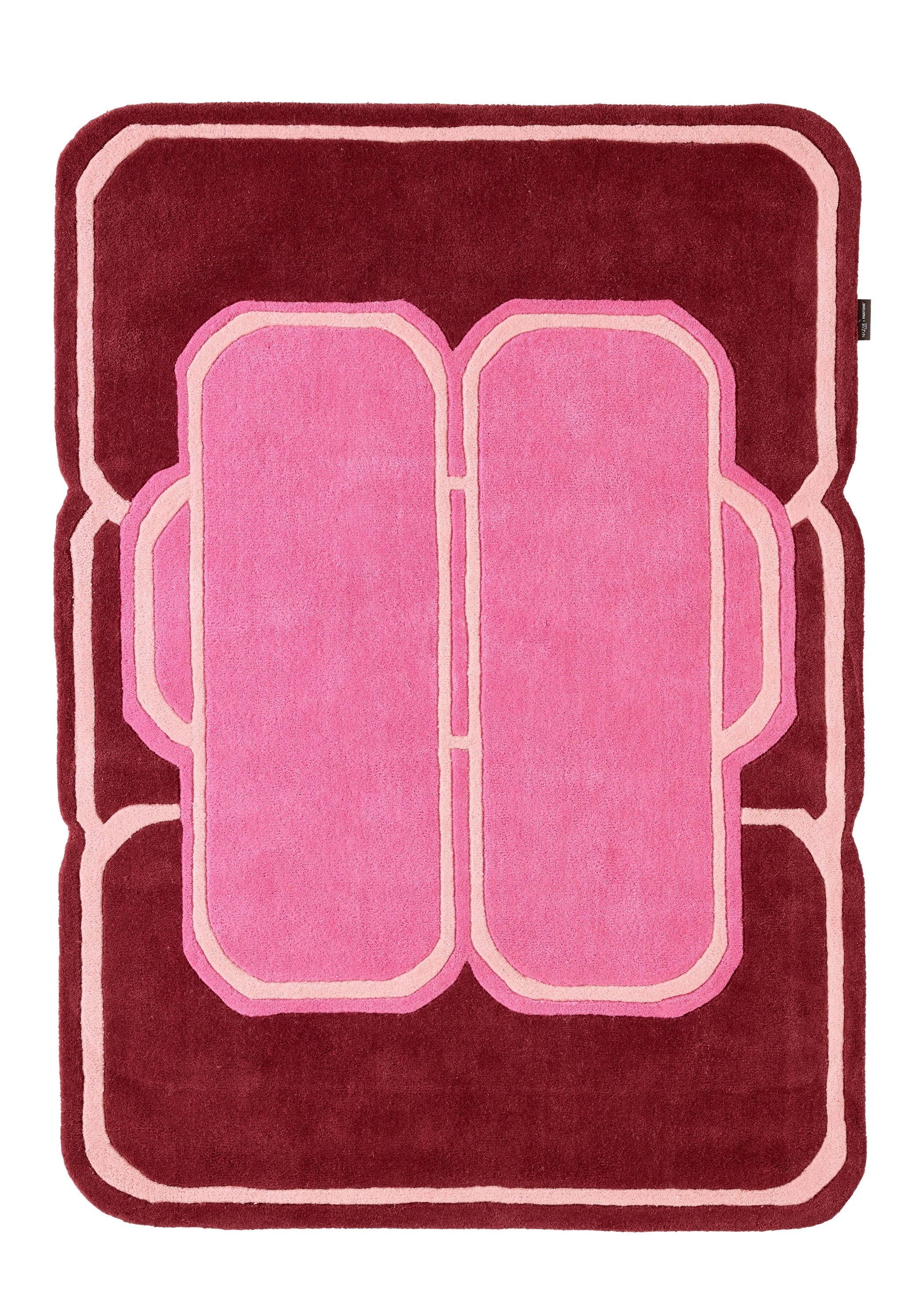 Nuage sucré – Tapis en laine Rose et Bordeaux - Nuage sucré