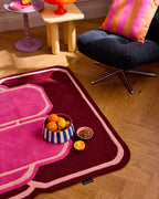 Nuage sucré – Tapis en laine Rose et Bordeaux - Nuage sucré