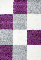 ODDA - Tapis Shaggy à motif Damier - ODD1501LIL