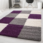 ODDA - Tapis Shaggy à motif Damier - ODD1501LIL