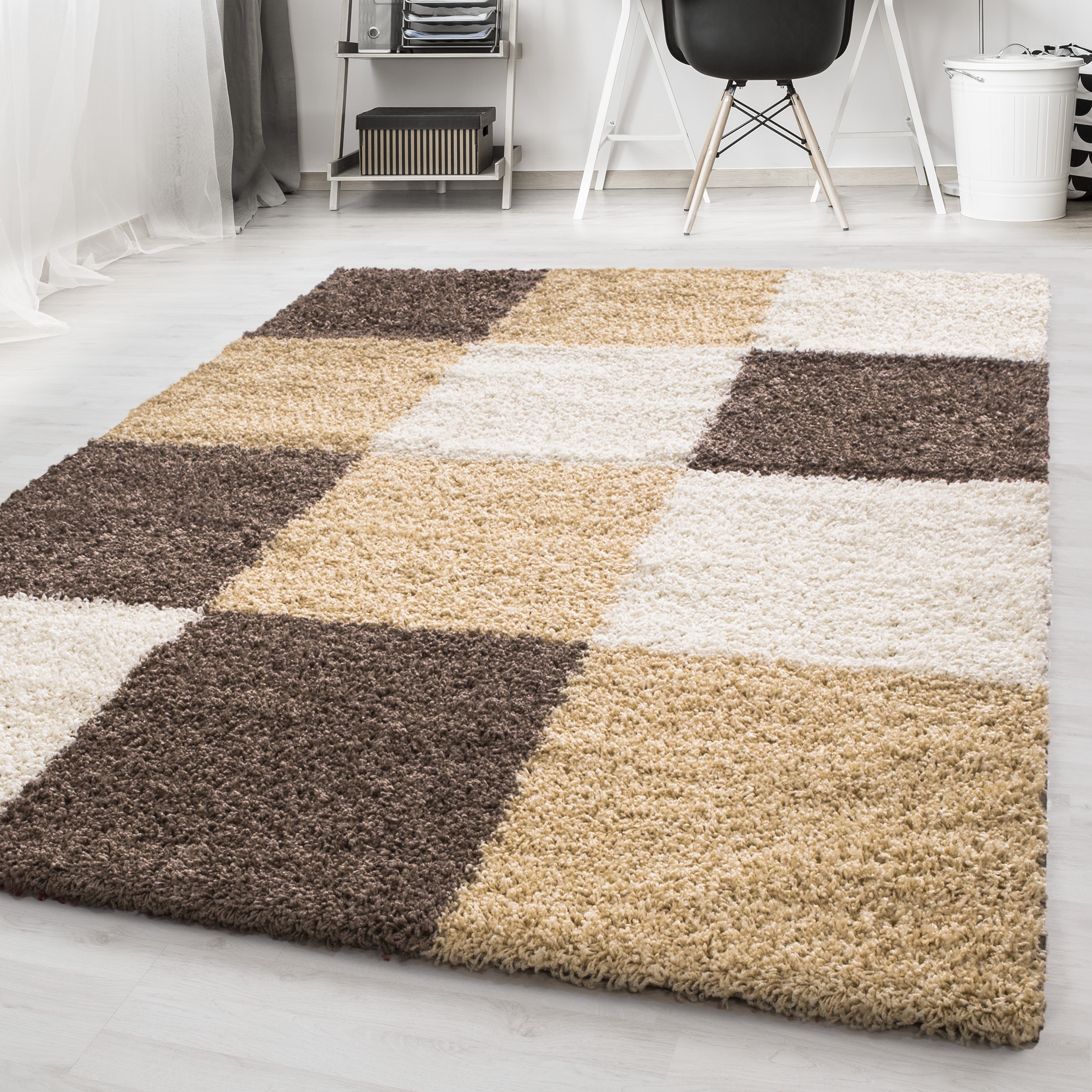 ODDA - Tapis Shaggy à motif Damier - ODD1501MOK