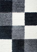 ODDA - Tapis Shaggy à motif Damier - ODD1501NOI