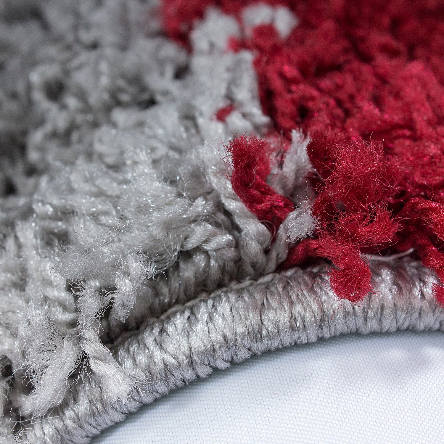 ODDA - Tapis Shaggy à motif Damier - ODD1501ROU