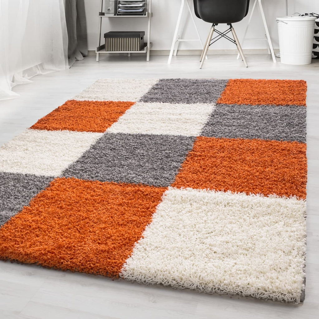 ODDA - Tapis Shaggy à motif Damier - ODD1501TER