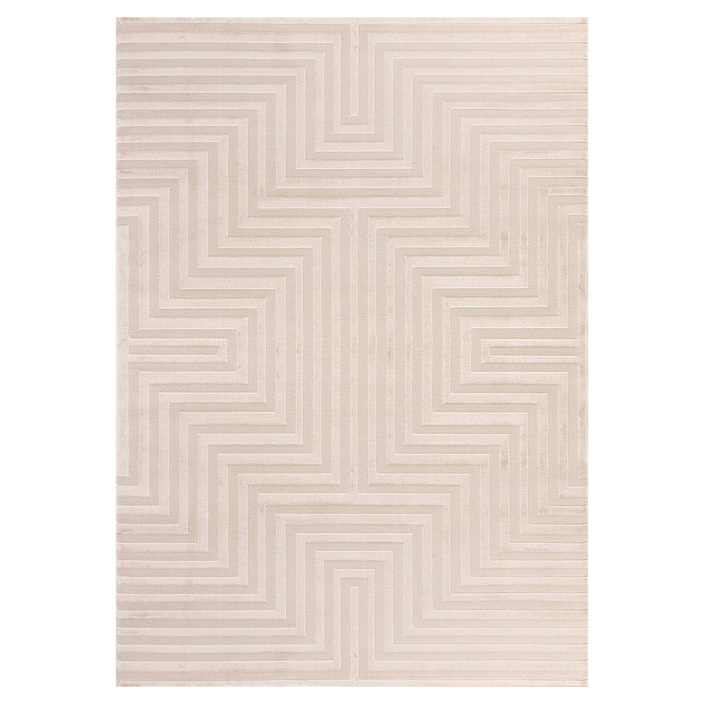 OIA - Tapis moderne à motif géométrique et nuances ton sur ton - OIA1111BEI