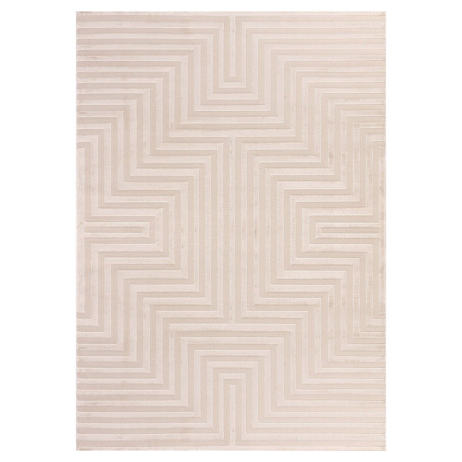 OIA - Tapis moderne à motif géométrique et nuances ton sur ton - OIA1111BEI