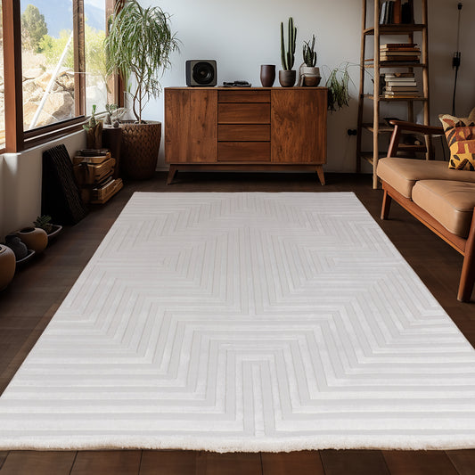 OIA - Tapis moderne à motif géométrique et nuances ton sur ton - OIA1111CRE