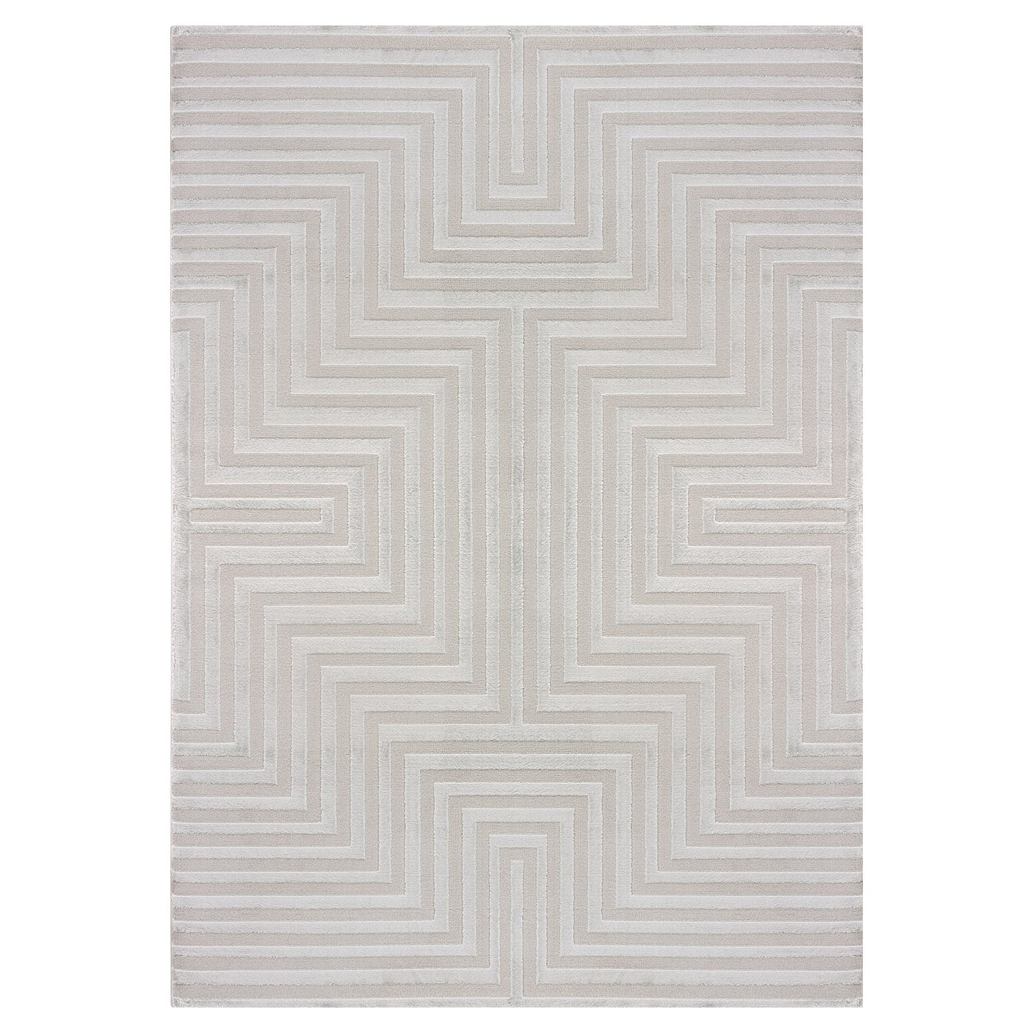 OIA - Tapis moderne à motif géométrique et nuances ton sur ton - OIA1111SIL