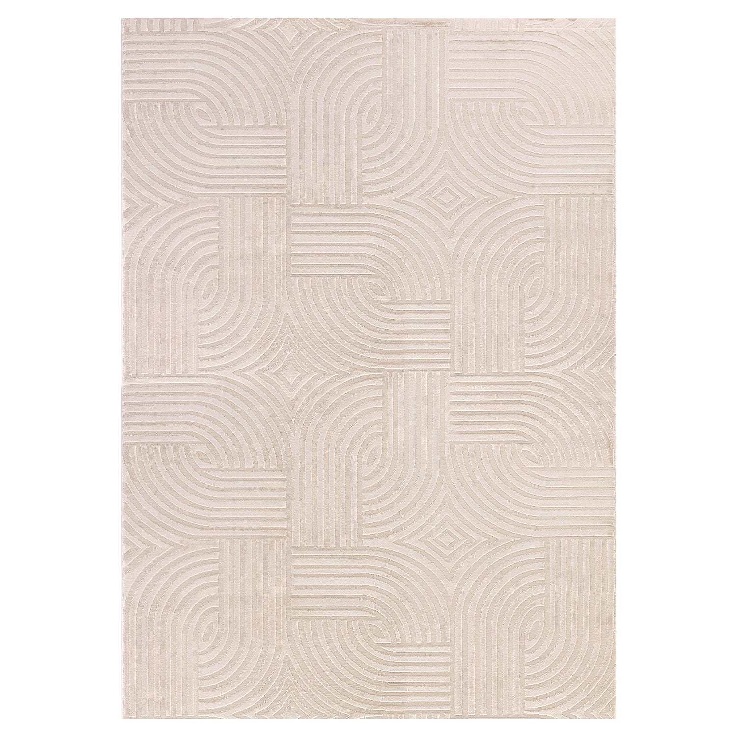 OIA - Tapis moderne à motif géométrique et nuances ton sur ton - OIA1112BEI