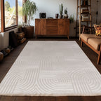 OIA - Tapis moderne à motif géométrique et nuances ton sur ton - OIA1112BEI