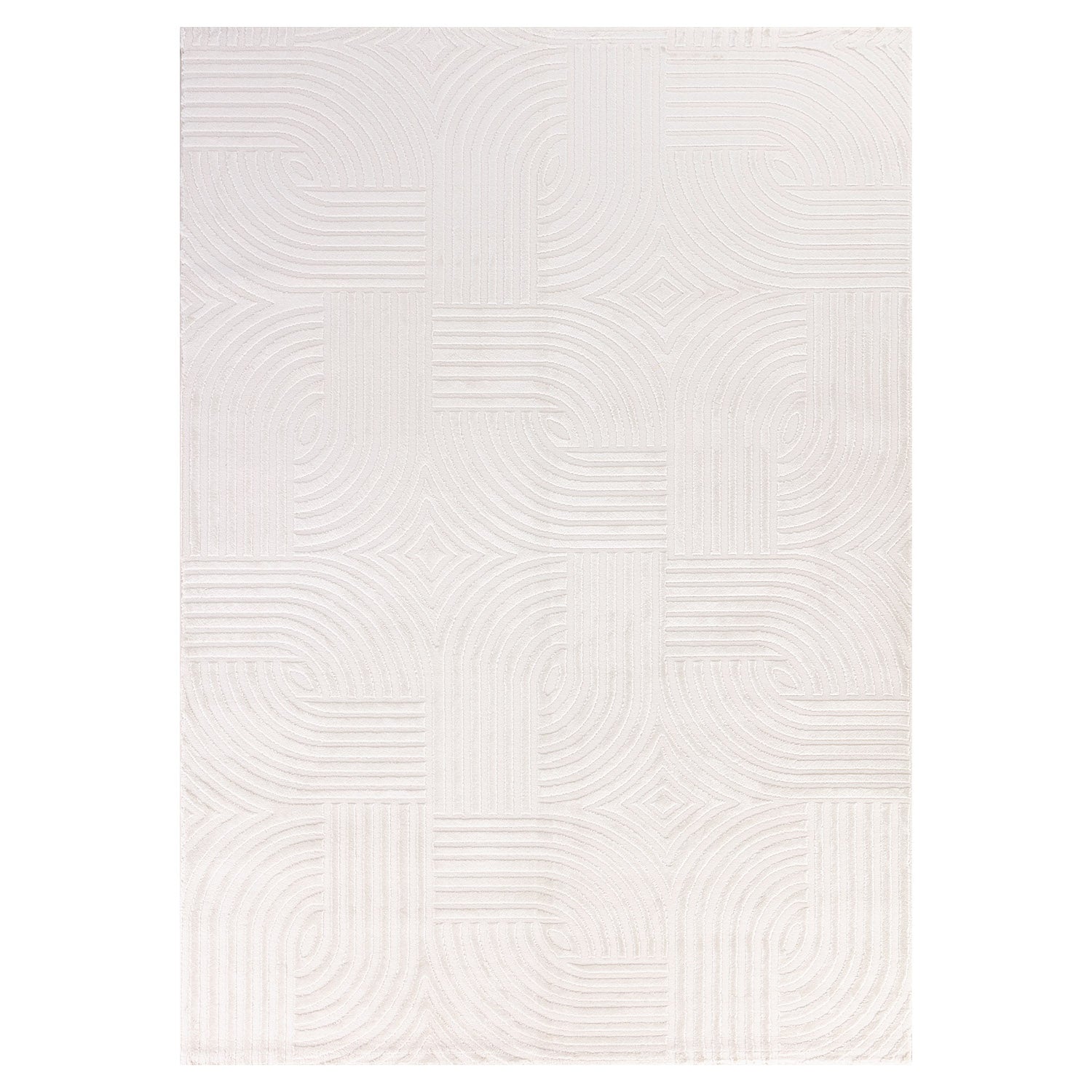 OIA - Tapis moderne à motif géométrique et nuances ton sur ton - OIA1112CRE