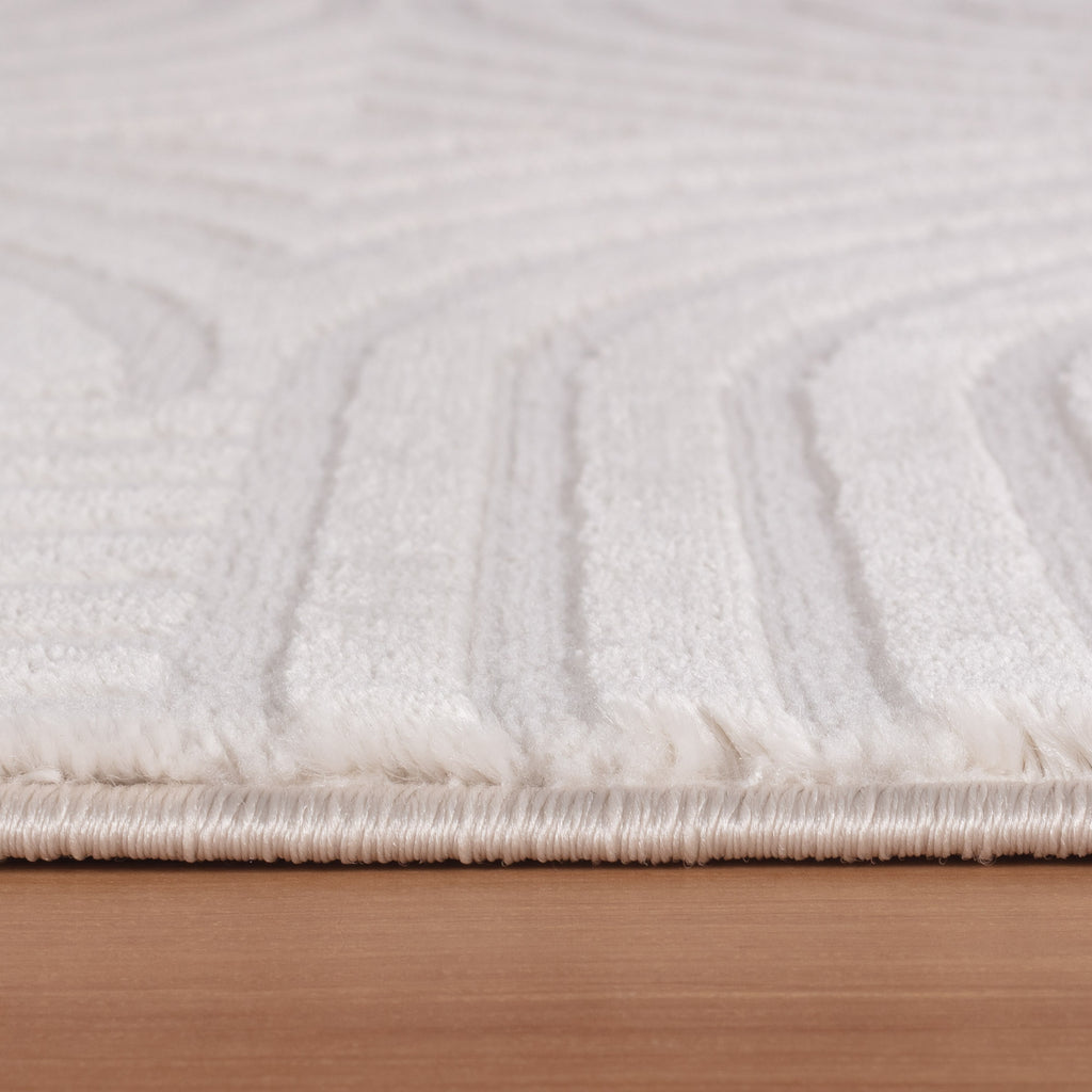 OIA - Tapis moderne à motif géométrique et nuances ton sur ton - OIA1112CRE