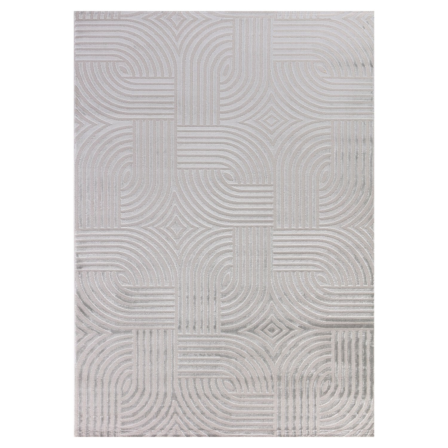 OIA - Tapis moderne à motif géométrique et nuances ton sur ton - OIA1112SIL