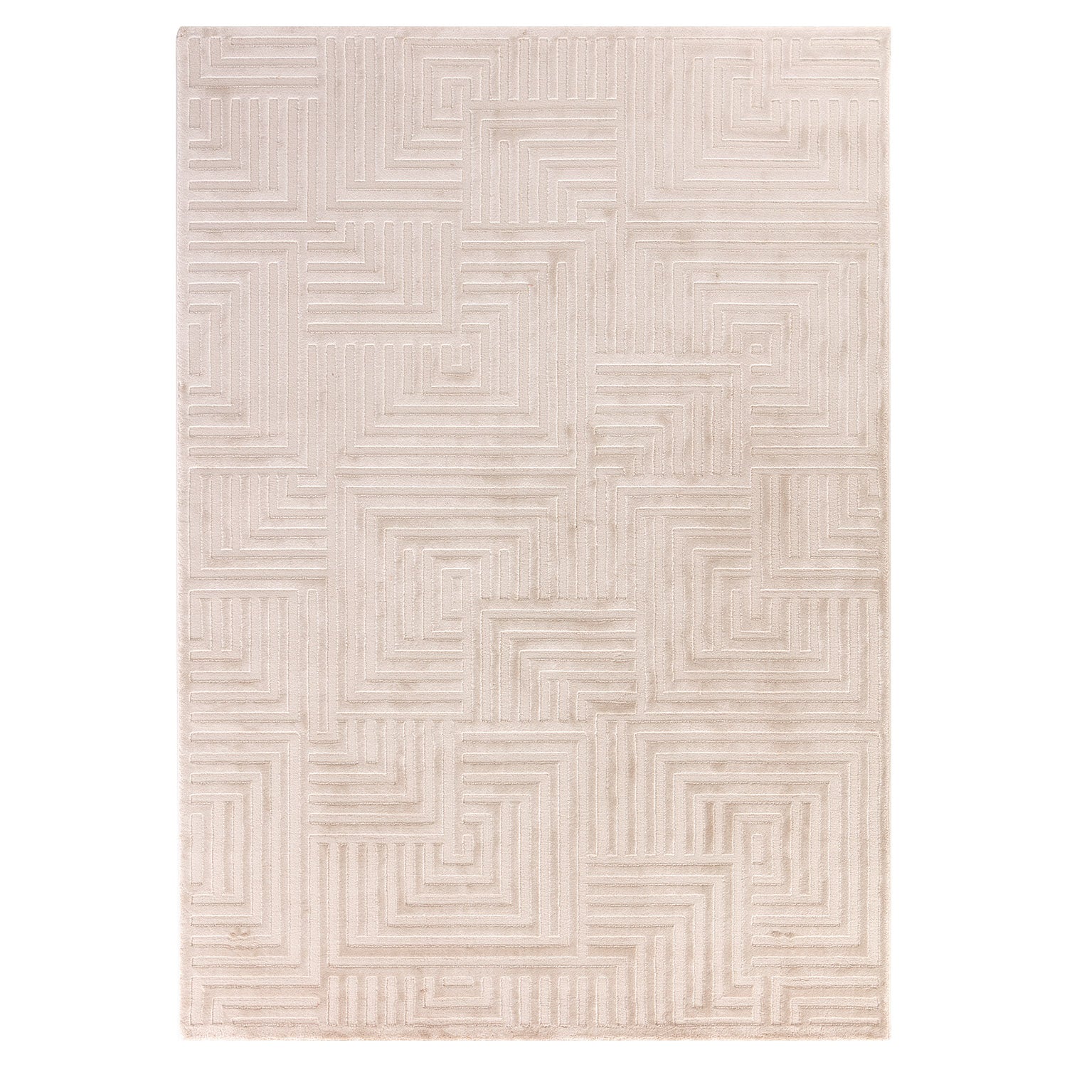 OIA - Tapis moderne à motif géométrique et nuances ton sur ton - OIA1114BEI