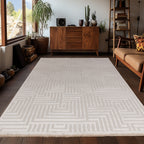 OIA - Tapis moderne à motif géométrique et nuances ton sur ton - OIA1114BEI