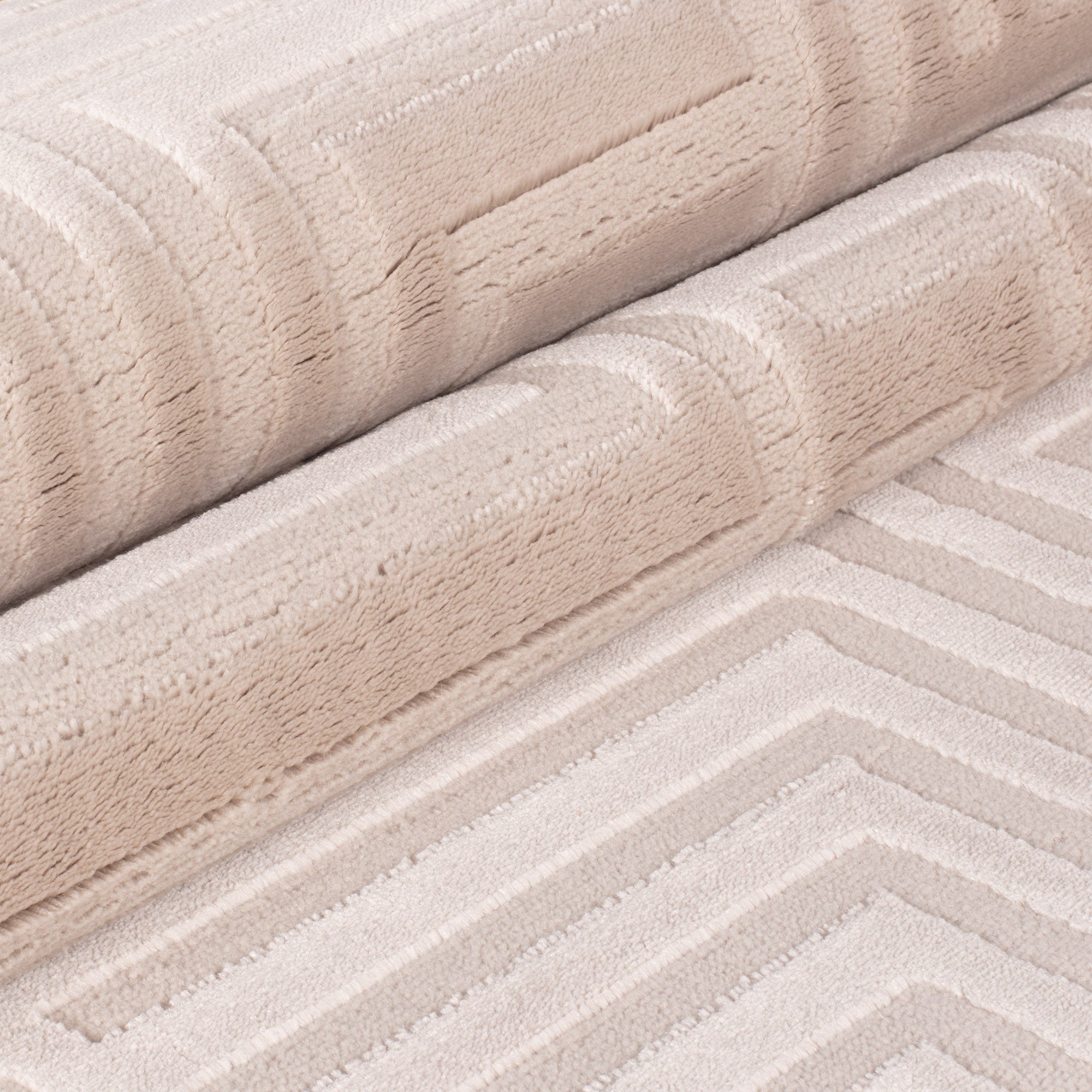 OIA - Tapis moderne à motif géométrique et nuances ton sur ton - OIA1114BEI