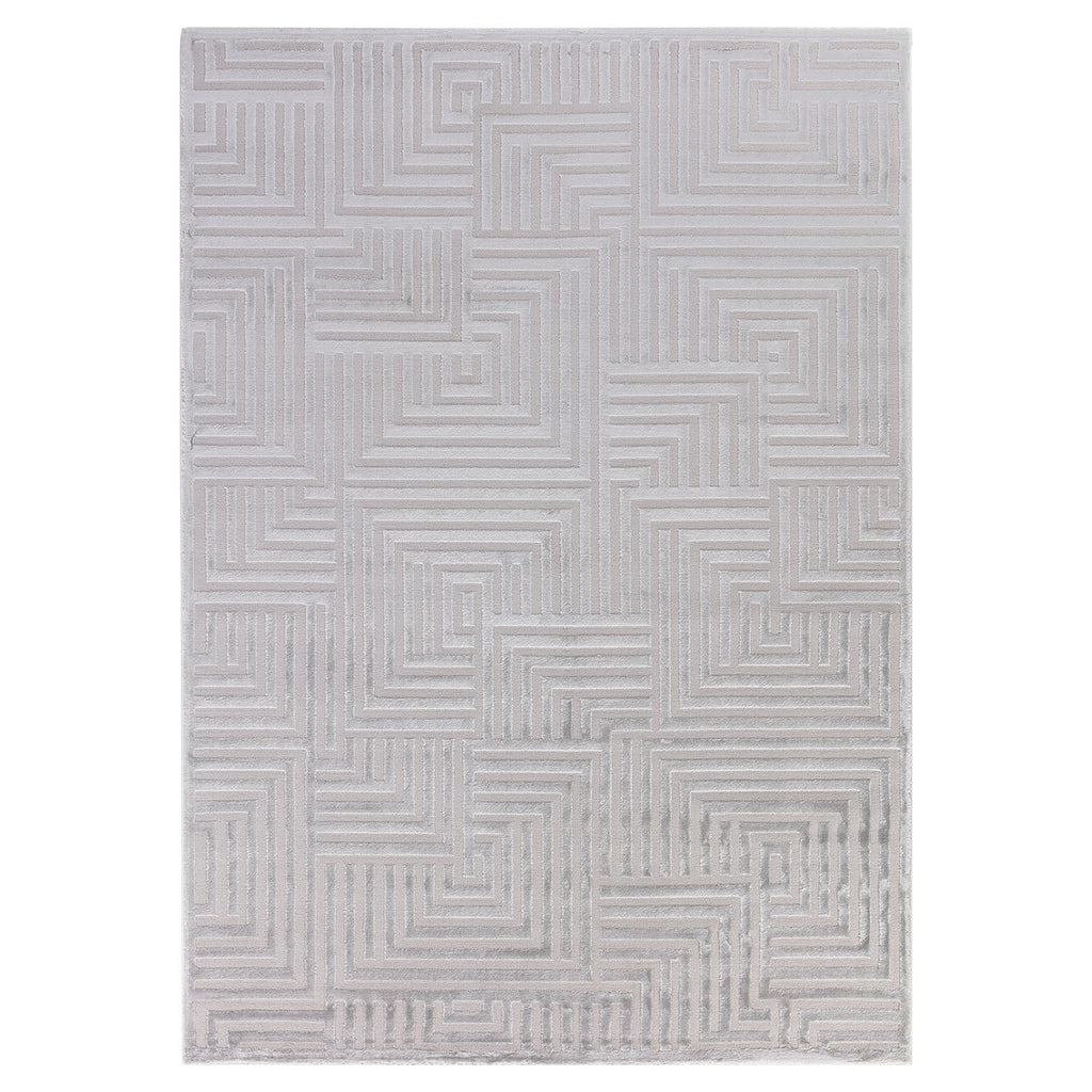OIA - Tapis moderne à motif géométrique et nuances ton sur ton - OIA1114SIL