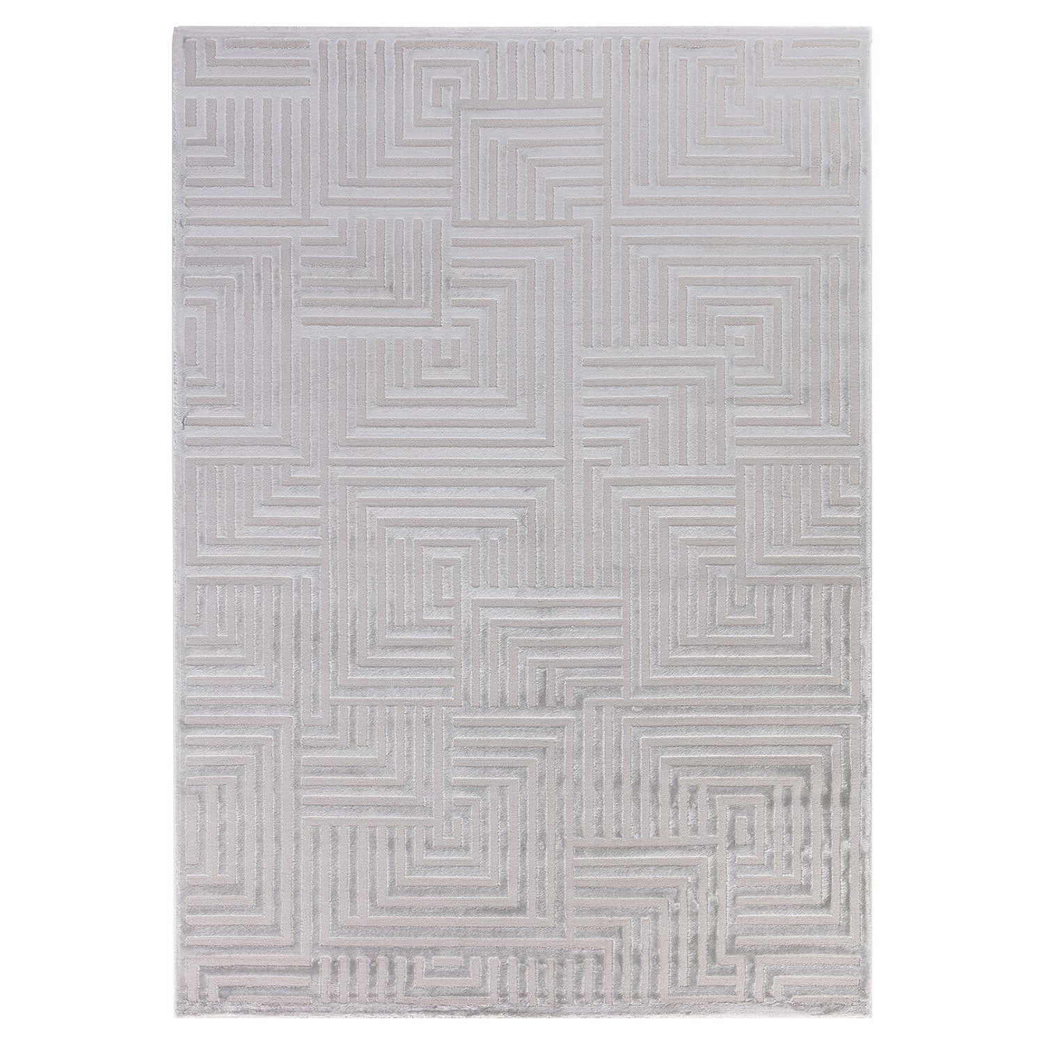 OIA - Tapis moderne à motif géométrique et nuances ton sur ton - OIA1114SIL