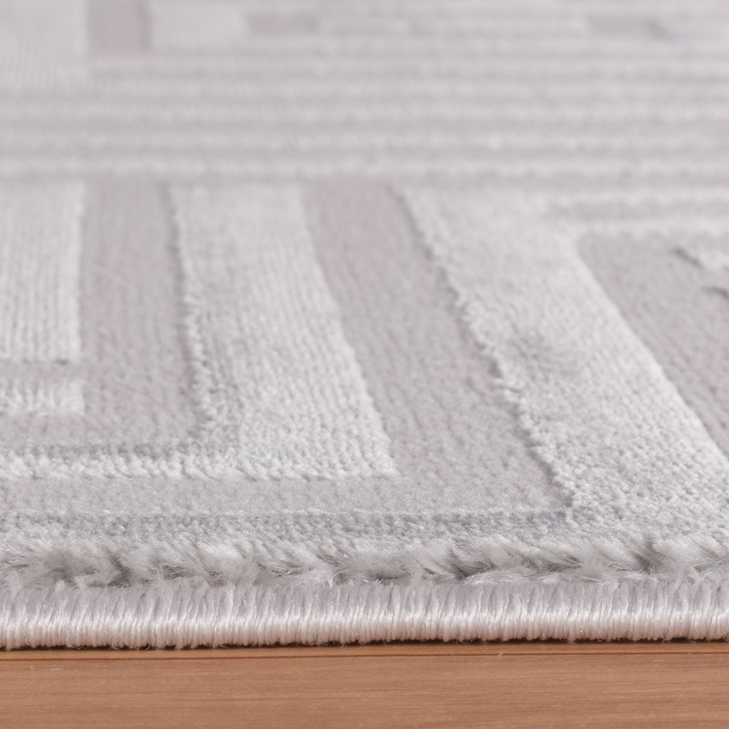 OIA - Tapis moderne à motif géométrique et nuances ton sur ton - OIA1114SIL