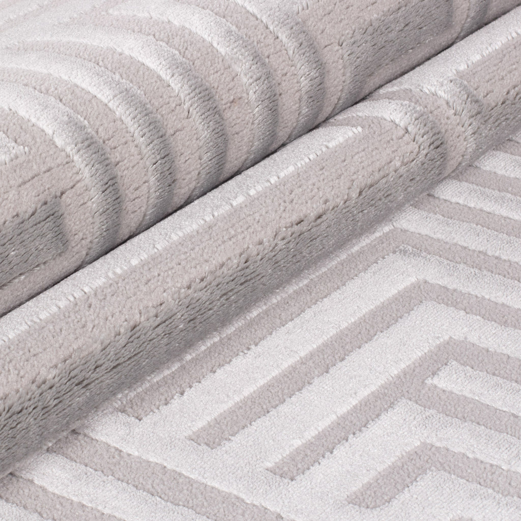OIA - Tapis moderne à motif géométrique et nuances ton sur ton - OIA1114SIL