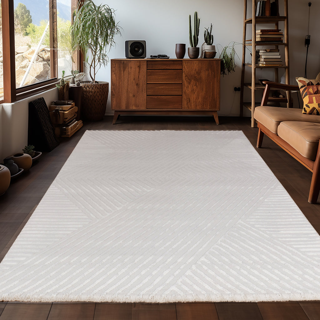 OIA - Tapis moderne à motif géométrique et nuances ton sur ton - OIA1115CRE