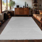 OIA - Tapis moderne à motif géométrique et nuances ton sur ton - OIA1115SIL