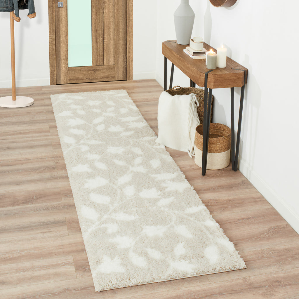 Tapis motif fleurs beige style moderne : OSL637BEI OSLO