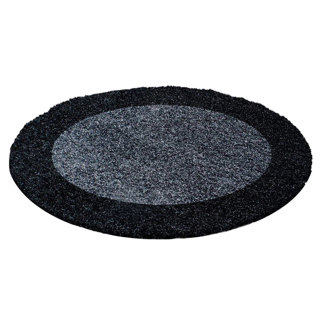 OTTA - Tapis Shaggy rond à motif Cadre - OTT1503ANT