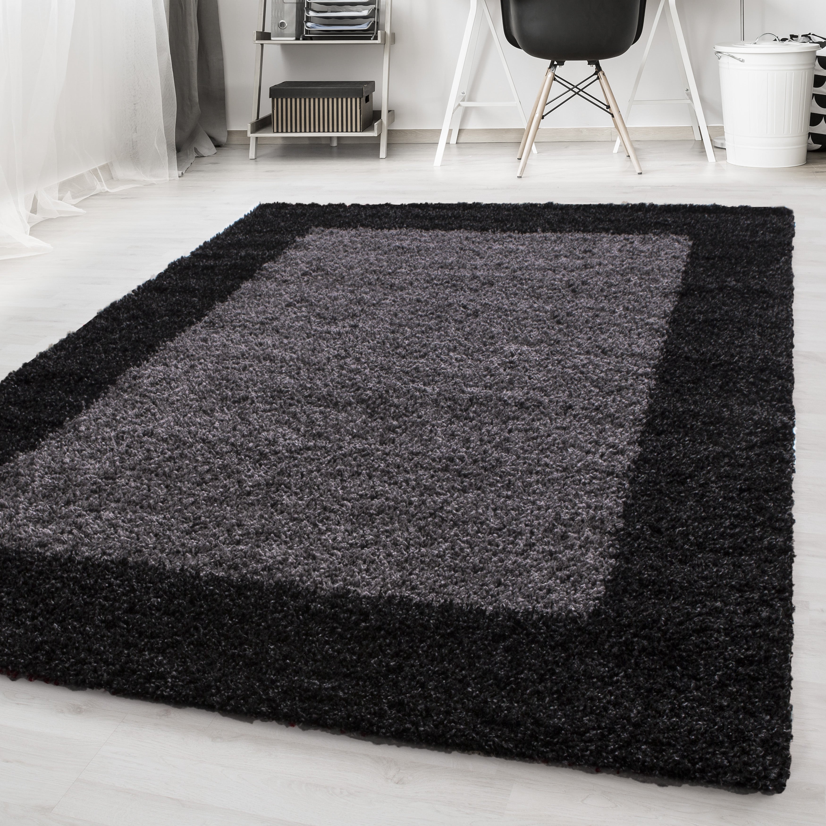 OTTA - Tapis Shaggy à motif Cadre - OTT1503ANT