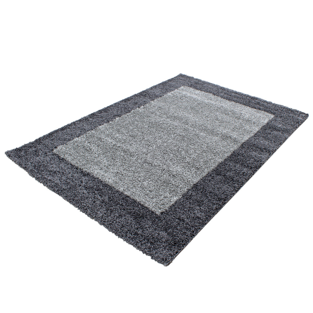 OTTA - Tapis Shaggy à motif Cadre - OTT1503GRI