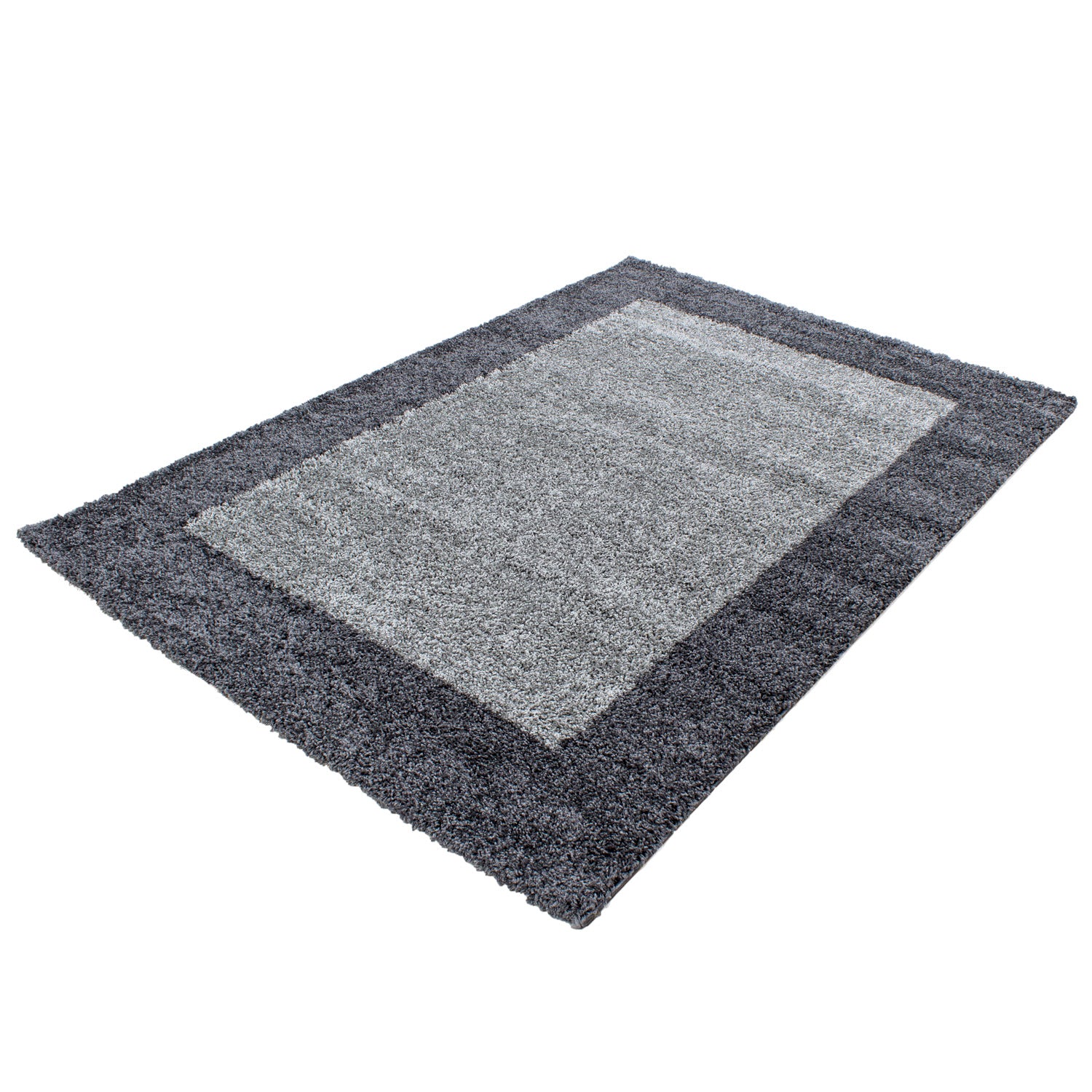 OTTA - Tapis Shaggy à motif Cadre - OTT1503GRI