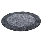 OTTA - Tapis Shaggy rond à motif Cadre - OTT1503GRI