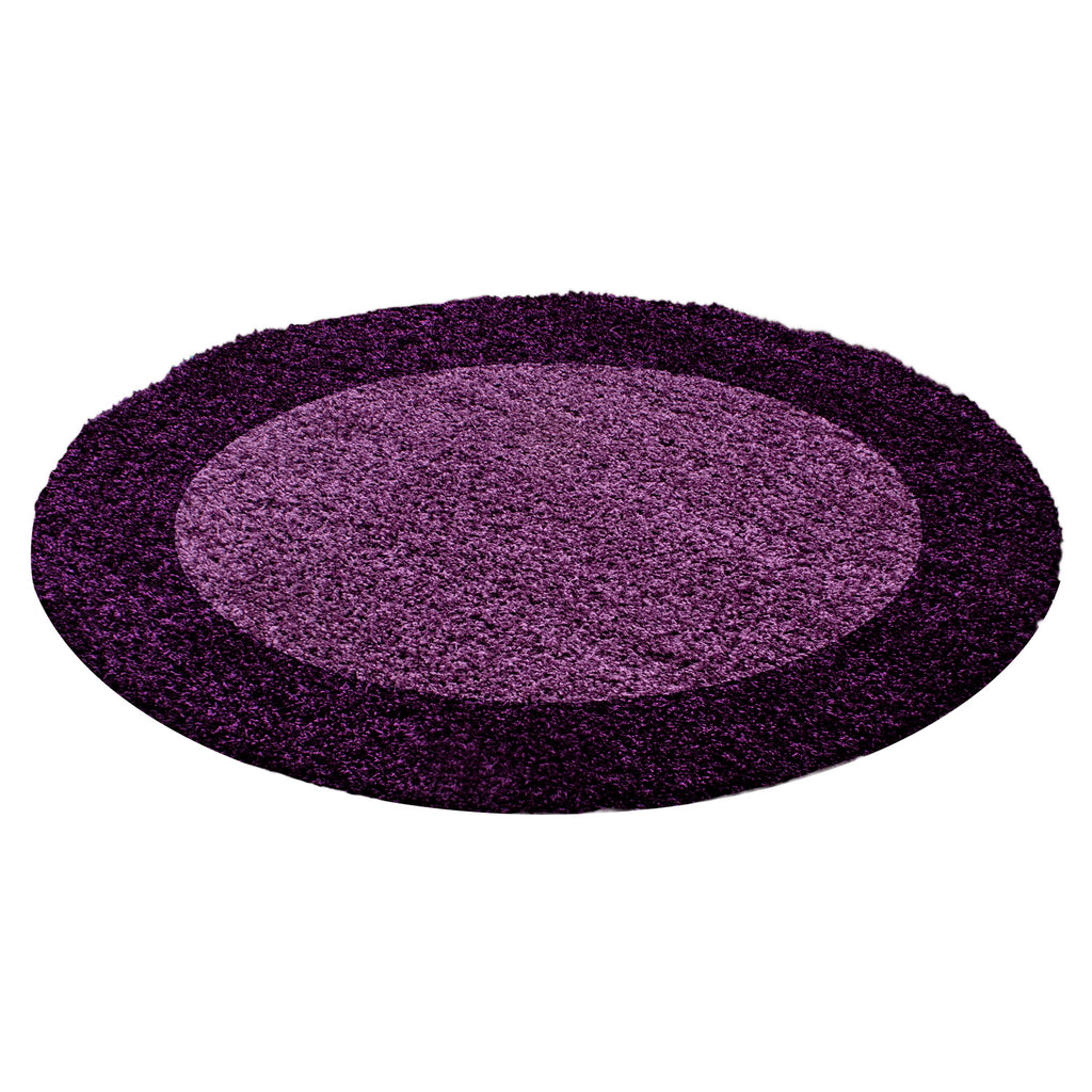 OTTA - Tapis Shaggy rond à motif Cadre - OTT1503LIL