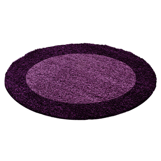 OTTA - Tapis Shaggy rond à motif Cadre - OTT1503LIL