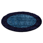 OTTA - Tapis Shaggy rond à motif Cadre - OTT1503NAV