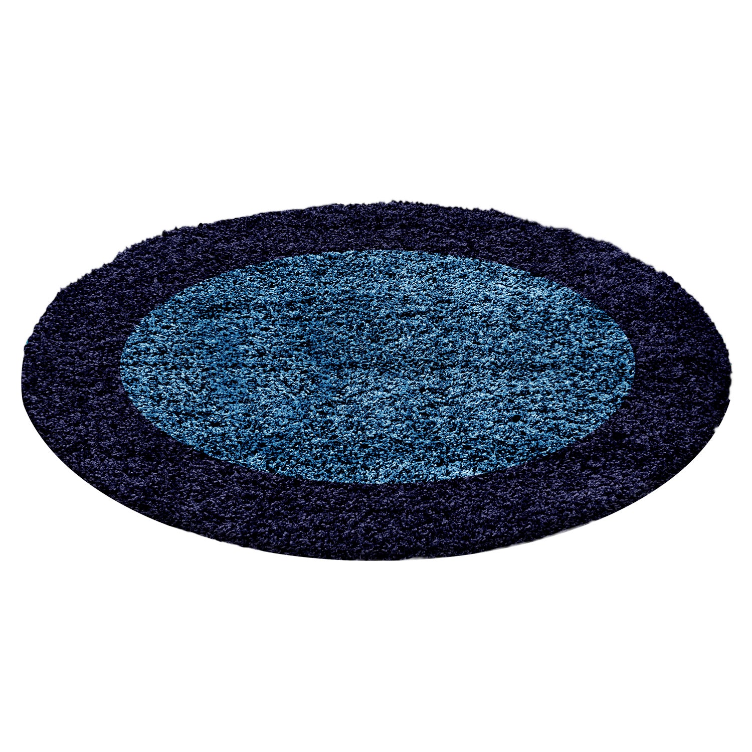 OTTA - Tapis Shaggy rond à motif Cadre - OTT1503NAV