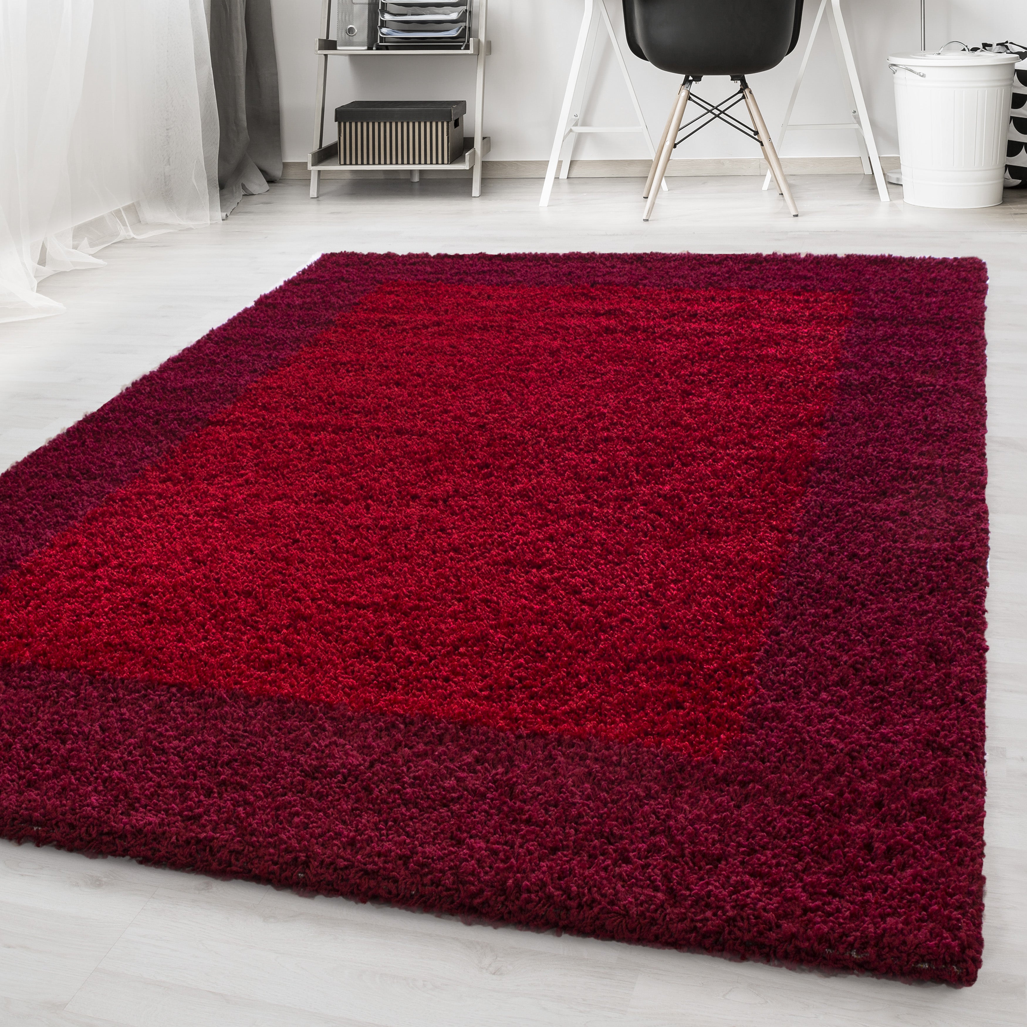 OTTA - Tapis Shaggy à motif Cadre - OTT1503ROU