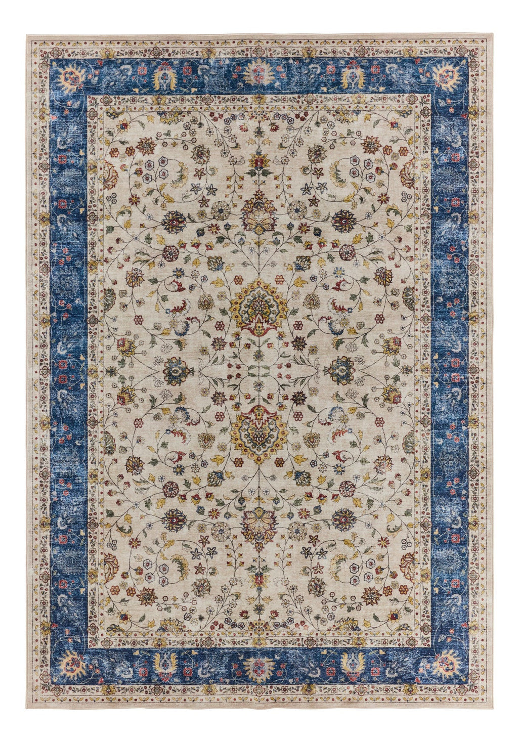 Tapis salon vintage - Bleu - Collection Ottoman OTTOMAN